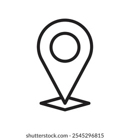 Location pin icon outline set sign