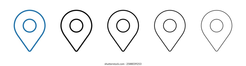 Location pin icon Outline vector logo for web ui