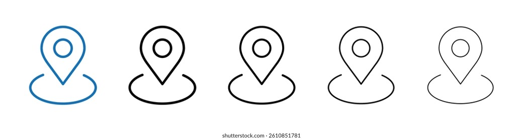 Location pin icon Outline vector logo for web ui