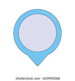 location pin icon over white background, vector illustration