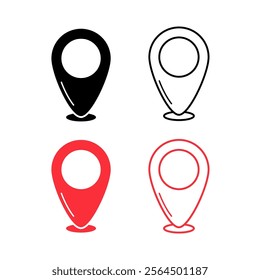 Location pin icon pack illustration