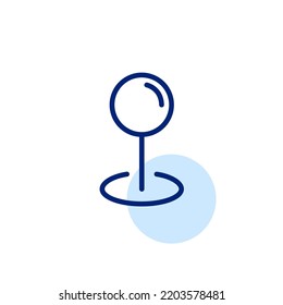 Pin-Symbol für den Standort. Pixel perfekte, bearbeitbare Schlagzeile