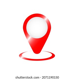 Location pin, icon. Positioning sign in map. Vector illustration, isolated on white background.