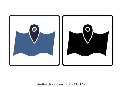 Location pin icon. icon related to action plan. suitable for web site, app, user interfaces. solid icon style