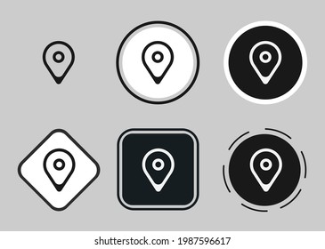 location pin icon set. Collection of high quality black outline logo for web site design and mobile dark mode apps. Vector illustration on a white background