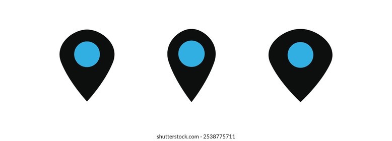 Location pin. Location icon set. Flat icon set of location and map pins. Map pin place marker. Location pointer icon symbol in flat style. Eps 10.