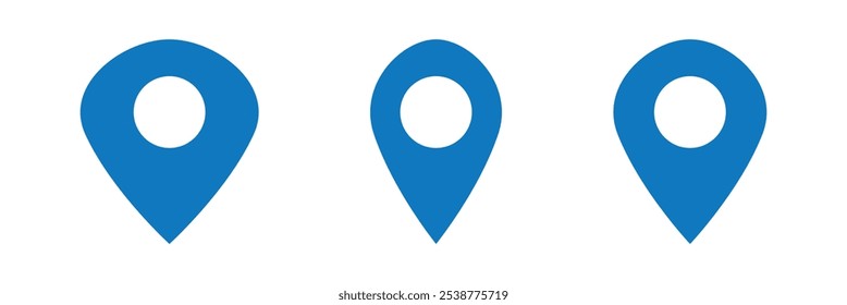 Location pin. Location icon set. Flat icon set of location and map pins. Map pin place marker. Location pointer icon symbol in flat style. Eps 10.