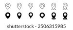 Location pin icon set. Map pointer vector. Navigation marker. Location pointer set