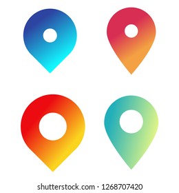 location pin icon set, map pointer vector set 