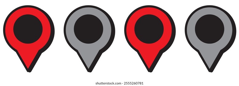 Location pin icon set. Map pointer vector. Navigation marker. Location pointer set