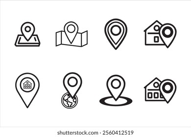 Location pin icon set. Map pointer vector. Navigation marker. Location pointer set