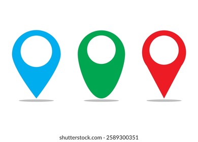 Location pin icon set. Map pointer vector. Navigation marker. Location pointer set