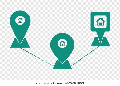 Location pin icon set. Map navigation line style symbol. Gps location sign. mark location, location pin icon, position symbol, vector set. eps 10