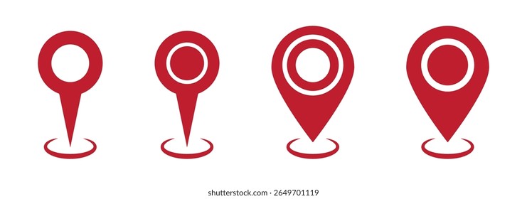 Location pin icon set. Map pointer vector. Navigation marker. Location pointer set