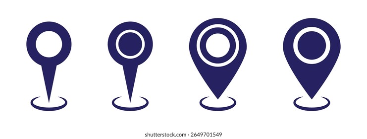 Location pin icon set. Map pointer vector. Navigation marker. Location pointer set