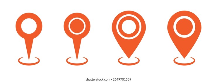 Location pin icon set. Map pointer vector. Navigation marker. Location pointer set