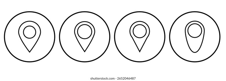 Location pin icon set. Map pointer vector. Navigation marker. Location pointer set. Map pin icon set, location icon. Map pin place marker. Location pointer icon symbol in flat style. Position symbol. 