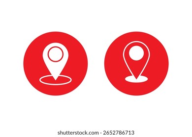Location pin icon set. Location icon. Map marker pointer icon set. GPS location symbol collection. on transparent background. Vector illustration.