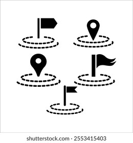 Location pin icon set. Modern map marker. Location sign icon. Map Marker Illustration. Goal Symbol. Pointer Logo, Vector illustration.