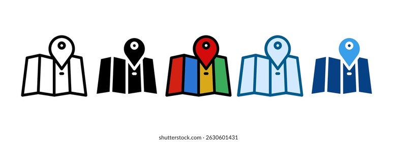 Location Pin Icon Set Multiple Style Collection
