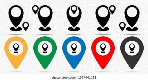 Location pin icon in location set. Simple glyph, flat illustration element of web, minimalistic theme icons