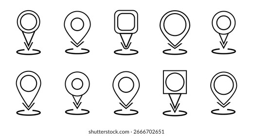 Location pin icon set simple design. Location icon set, location icon pack. Location Pin Icon Vector Flat and Clean Look. eps 10