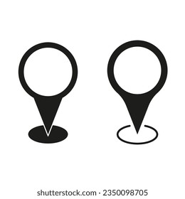 Location pin icon set. Vector illustration. EPS 10.