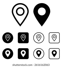 Location pin icon set vector collection for maps gps navigation tracking app and digital interface design