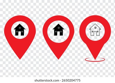 Location Pin icon set. Location icon vector. destination icon. Variety Design Map pin. Vector Illustration  Isolated On a white background.