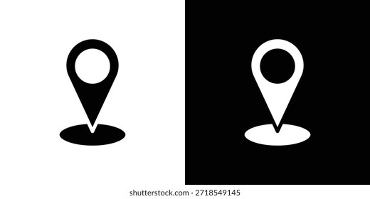 Location pin icon silhouette vector illustration isolated flat style