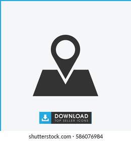 location pin icon. Simple filled location pin icon. On white background.