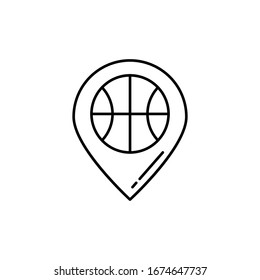 Location pin icon. Simple line, outline vector elements of basketball for ui and ux, website or mobile application