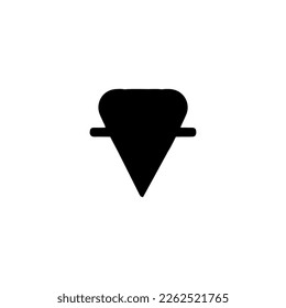 Icono de alfiler de ubicación. Símbolo de fondo de afiches de la compañía de viajes de estilo sencillo. Elemento de diseño del logotipo de la marca del pin de ubicación. Impresión de camisetas de alfiler de ubicación. vector para pegatina.
