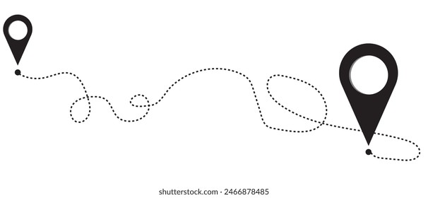 Location pin icon .start location end location icon on white background. Location map path distance icon.  vector illustration.