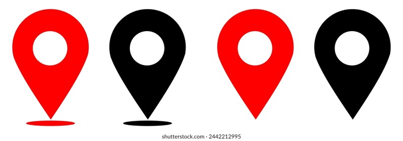 location pin icon symbol sign isolated on transparent background, map icon.