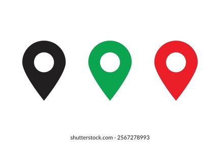 location pin icon symbol sign isolated on transparent background, map, icon, GPS location symbol.