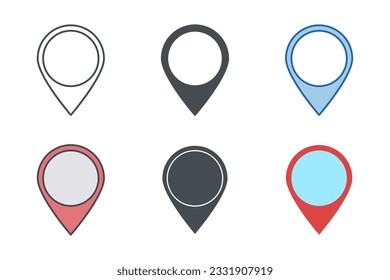 Plantilla de símbolo de icono de Pin de ubicación para la ilustración vectorial de la colección de diseño gráfico y web