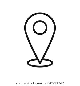 Icono de pin de Locación Arte de línea delgada aislado
