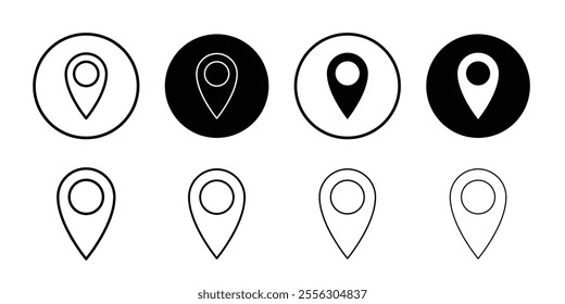 Location pin icon Thin line vector illustration set