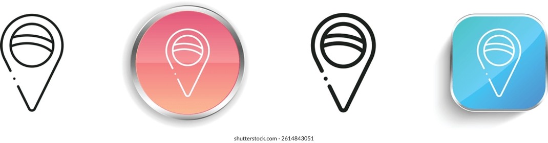 location pin icon. Thin Linear, Regular and Button Style Design Isolated On White Background