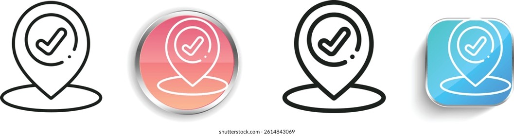location pin icon. Thin Linear, Regular and Button Style Design Isolated On White Background