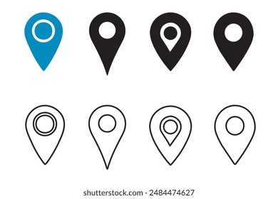 Lage Pin-Symbol Vektorgrafik Silhouette Abbildung.