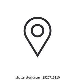 Location pin. Location icon. Vector pin. Pin icon vector. Gps sign. Map pointer. Navigate sign. Road map. Position indicator. Pointer. Marker icon.  