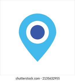 Icono de la ubicación Icono vectorial ilustración gráfica en azul