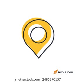 Ilustración vectorial del icono del pasador de Locación. Locación Pin símbolo aislado sobre fondo blanco.