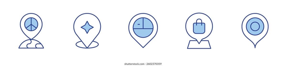 location, pin, location pin. Location Icon vector illustration. Line Duotone style. Editable stroke.