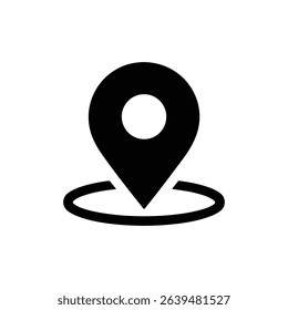 Location pin icon vector isolated on white background. Map pointer, marker, gps, navigation, place symbol