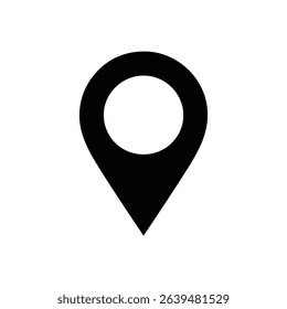 Location pin icon vector isolated on white background. Map pointer, marker, gps, navigation, place symbol
