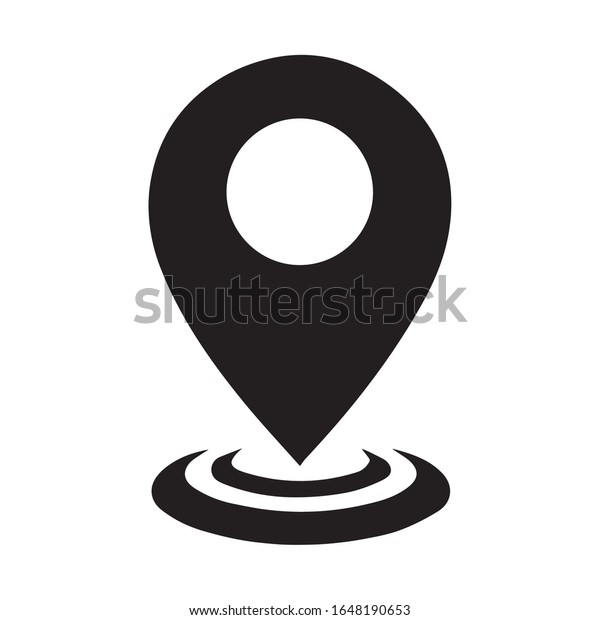 Location pin icon\
vector on white\
background