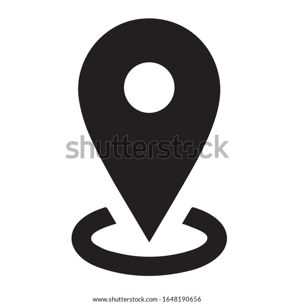 Location pin icon\
vector on white\
background